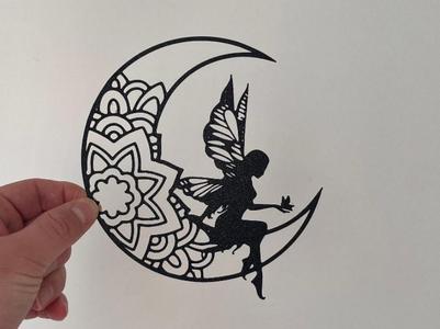 Wall Art - Moon, Fairy and Butterfly