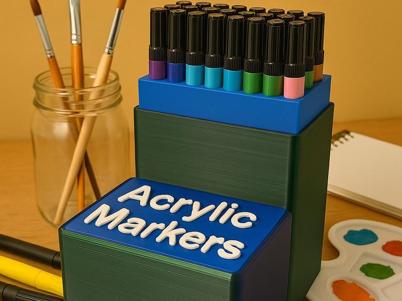 Multicolor Acrylic Paint Marker Organizer - No AMS