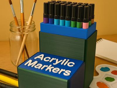 Multicolor Acrylic Paint Marker Organizer - No AMS