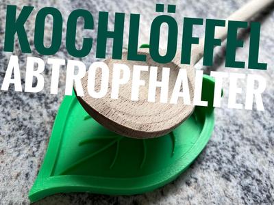 Leaf-shaped cooking spoon holder