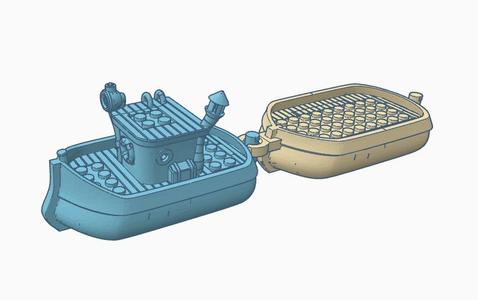 Boat with Dinghy, Lego compatible