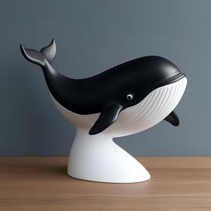 Whale sculpture on stand