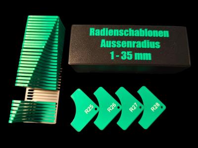 External Radius Gauge Radius Templates 1-35mm