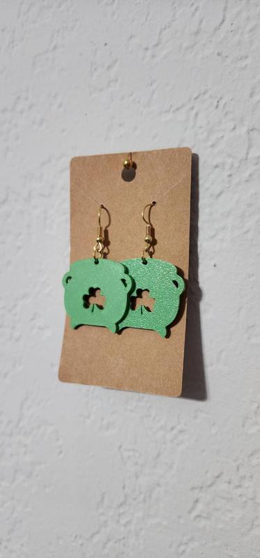 Shamrock Pot of Gold Earring For St. Patrick's Day