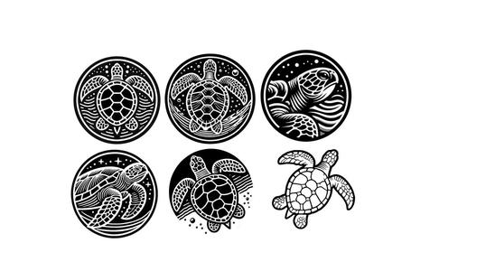 Leather Stamps 65mm Sea Turtles #1