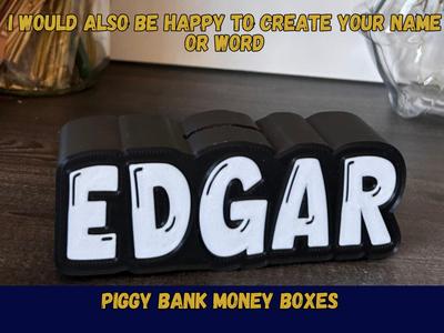 piggy bank, personalized Name money boxes Edgar