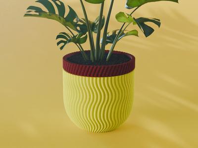 Kaze Planter Pot, Scalloped Sine | Small, Medium, Large | Self Watering and Drip Tray 