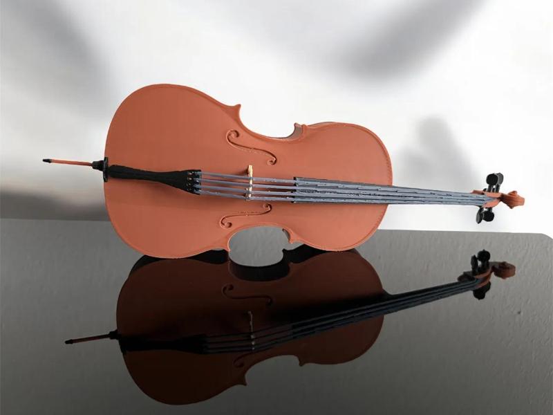 highly detailed cello & bow - movable