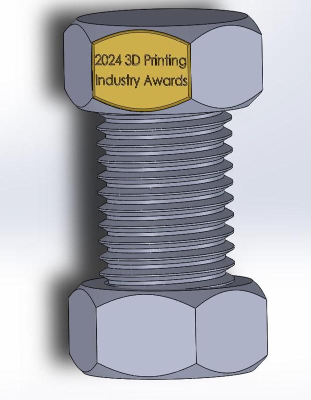 2024 3D Printing Industry Award - Bolt and nut