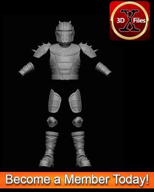 Mandalorian Armor - Early Crusader - Star Wars Custom Action Figure - 3D Print File STL