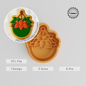 Hanging Plant Shape Cutter & Stamp, Cookie & Fondant Decor, Small, Medium & Large Sizes, 6-Piece Set PRODUCT_400