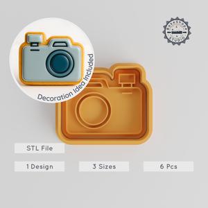 Camera Cookie Cutters & Stamps, Travel-Themed Baking Tool Set, Cookie & Fondant Designs, 3 Sizes Available PRODUCT_1953