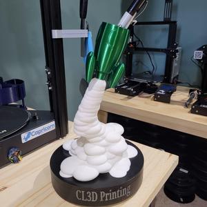 Retro Rocket Desk Pen Holder