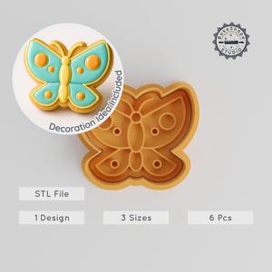 Butterfly Shape Cutter & Stamp Set, Perfect for Cookies & Fondant, Includes S/M/L Sizes, 6-Piece Insect Wings Collection PRODUCT_785
