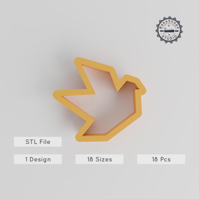 Multi-Size Dove Shape Cutter Set, 18 Pieces, Ideal for Cookies, Fondant, Clay, Peace Bird & Geometric Designs PRODUCT_2746