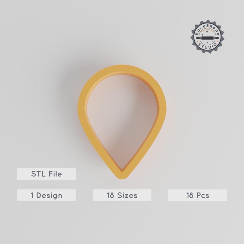 Map Marker Cutter Set, 18-Piece Map Pin & Geo Pointer Shapes, Perfect for Cookies, Fondant, Clay, 0.75"-5.00", Site Locator Design Collection PRODUCT_149