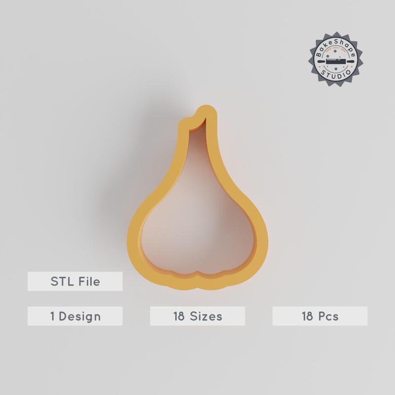 Garlic Shape Cutter Set, 18 Sizes, Perfect for Cookies, Fondant & Clay, Food & Vegetable Theme PRODUCT_124