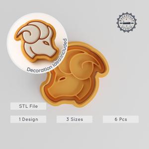 Capricorn Cookie Cutter & Stamp, Zodiac Goat Design, Astrology Symbol Set, 3 Sizes, Ideal for Cookies & Fondant, Mythical Shape PRODUCT_768