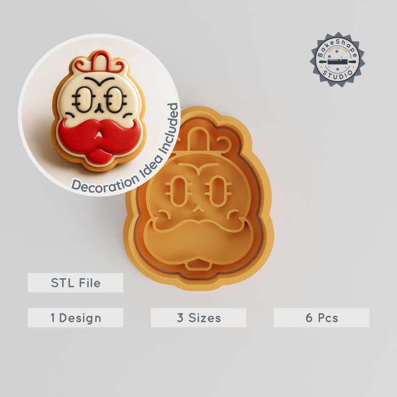 Skull Shape Cutter & Stamp Set, Perfect for Cookies & Fondant, Includes Sizes S/M/L, 6 Pieces, Day-of-the-Dead Theme PRODUCT_934