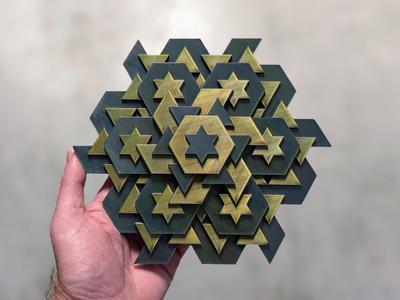 Six-Pointed Stars (2.5D Geometric Wall Art)