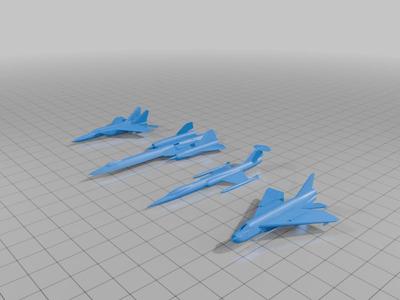 International Interceptor Aircraft Pack: SR-71 Blackbird, Mig-25 Foxbat, F-104 Starfighter, English Electric Lightning