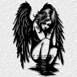 fallen angel wall art gothic wall decor broken wings 
