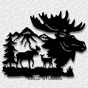 moose wall art woodland animals scenery wall decor wildlife decoration