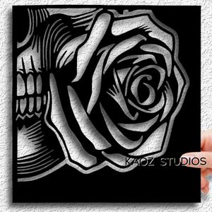 Piece 4 of 4 HUGE Gothic Skull with Rose Halloween Decor
