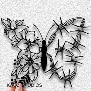 barbed wire butterfly wall art insect wall decor gothic decoration