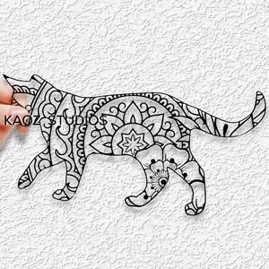 mandala cat wall art kitty wall decor kitten decoration