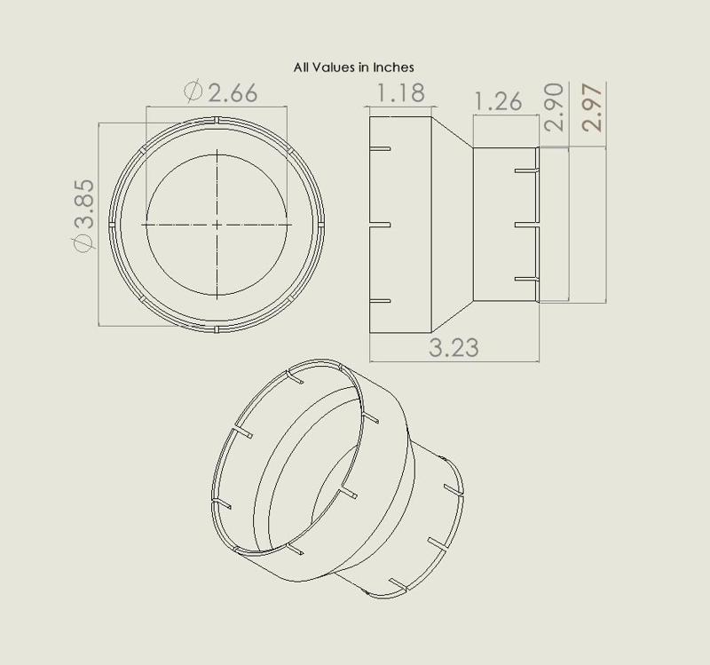 3" to 4" Flex to Rigid  Duct Adapter