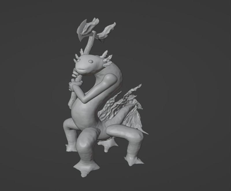 Axolotl Salamander FIre Elemental D