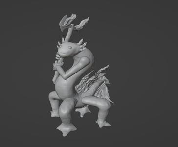 Axolotl Salamander FIre Elemental D