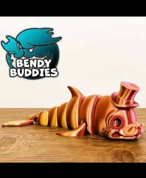 Dolpcon Gentleman Cute Dolphin / Aquatic Mammal Articulated / Print-in-Place Ocean Creature  