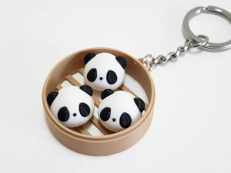 Panda Bun Fidget Keychain (Dim Sum)