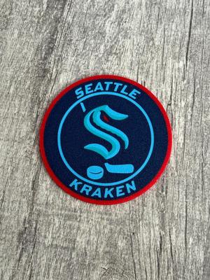 Seattle Kraken NHL Hockey custom logo coasters