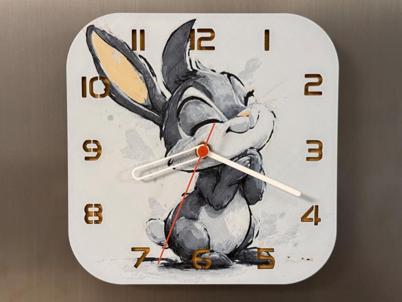 wall / desk clock cute rabbit
