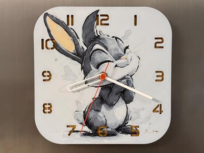 wall / desk clock cute rabbit