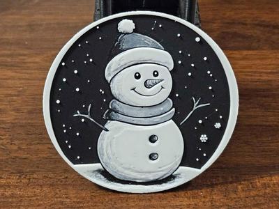 Cute Christmas Snowman Coaster