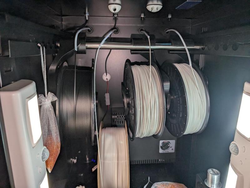 Filament Holder For StatPro Cabinets (or any other single hanging rod for multiple rolls)