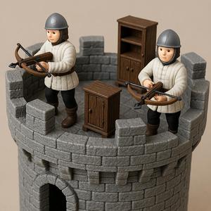 Château-fort médiéval au 1/12 eme - Partie 18 - le tour de surveillance médiéval