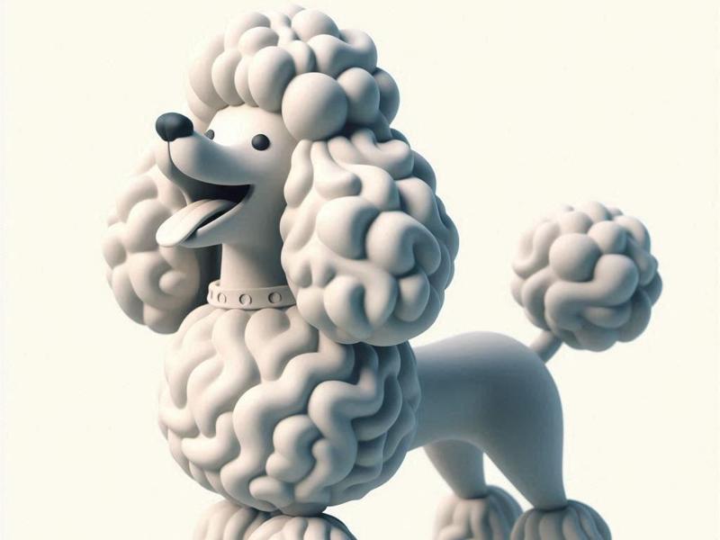 Laughing Poodle Statue