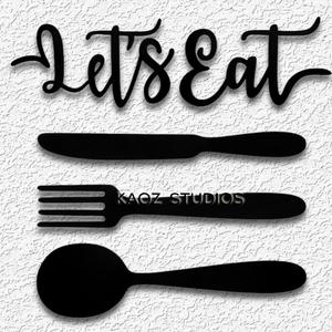 lets eat kitchen sign wall art backyard bar wall decor 5 piece set