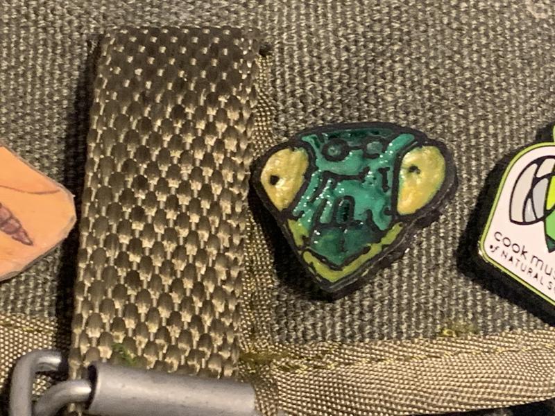 mantid enamel pin