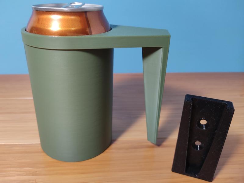 Modern Soda Can Holder with Dovetail Handle