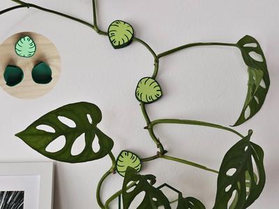 Monstera leaf wall clips