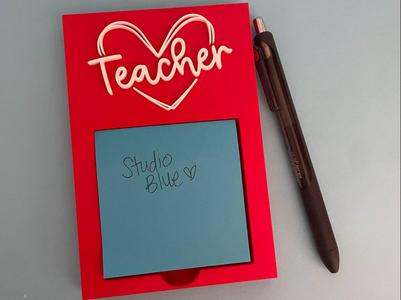 Teacher Heart Sticky Note Holder