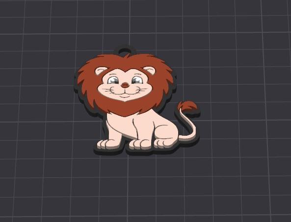 cute animal ,larry the lion keychain \ necklace charm (free for commercial use)