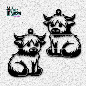 highland cow earrings cute baby calf jewelry