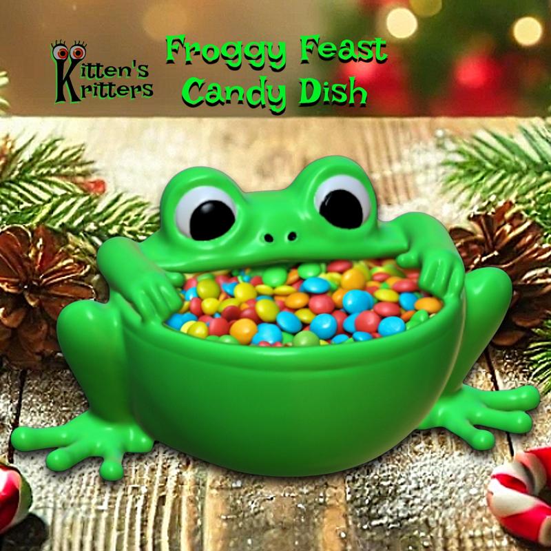 Froggy Feast Christmas Candy Dish